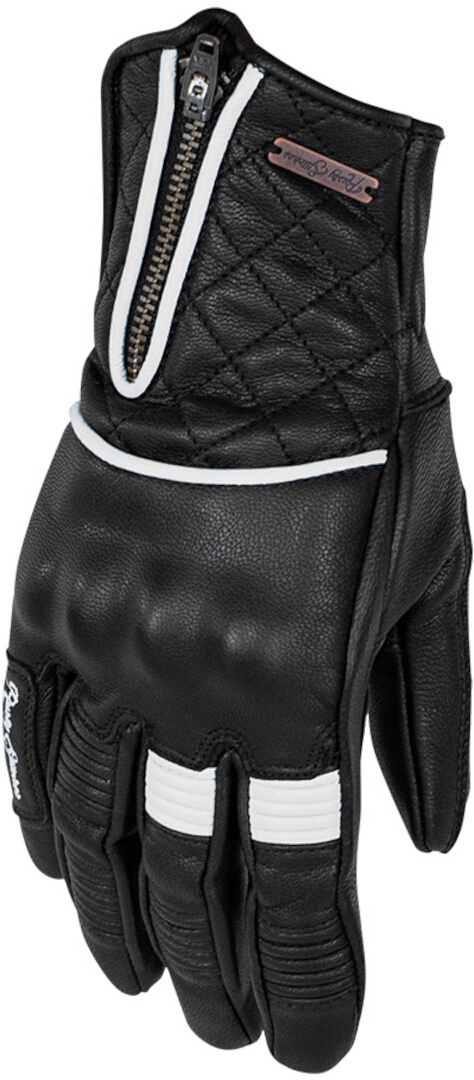 Rusty Stitches Lilly Gants de moto pour dames, noir-blanc, taille 2XL pour Femmes