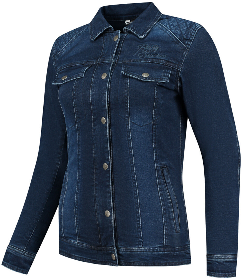 Rusty Stitches Dolly Veste textile de moto pour femmes, bleu, taille 46