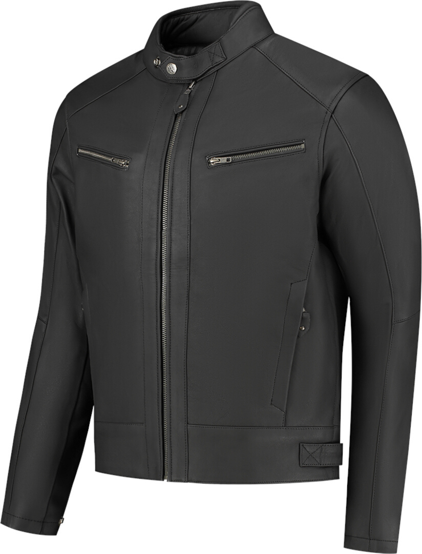 Rusty Stitches Dorian Blouson en cuir de moto, noir, taille 4XL pour Hommes