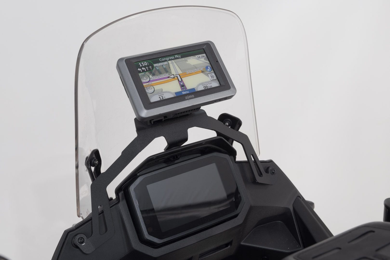 Sw-Motech Unisex Black Gps Mount For Cockpit - Honda Xl750 Transalp (22-24).