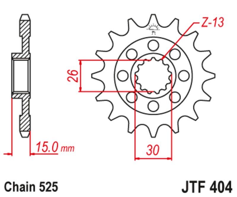 JT SPROCKETS Pignon acier anti-bruit - 525