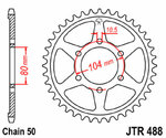 JT SPROCKETS Piñón trasero estándar de acero 488 - 530