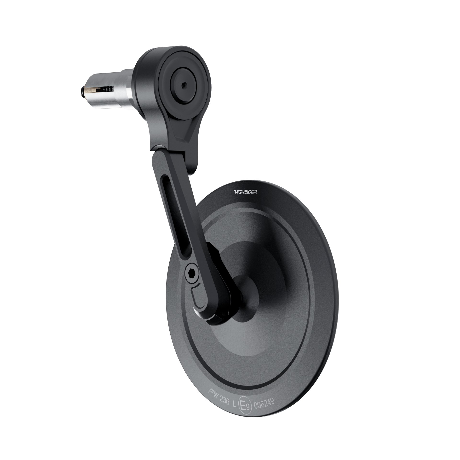 Rétroviseur d’extrémité de guidon HIGHSIDER MONTANA-SLIM EVO SHORT, noir