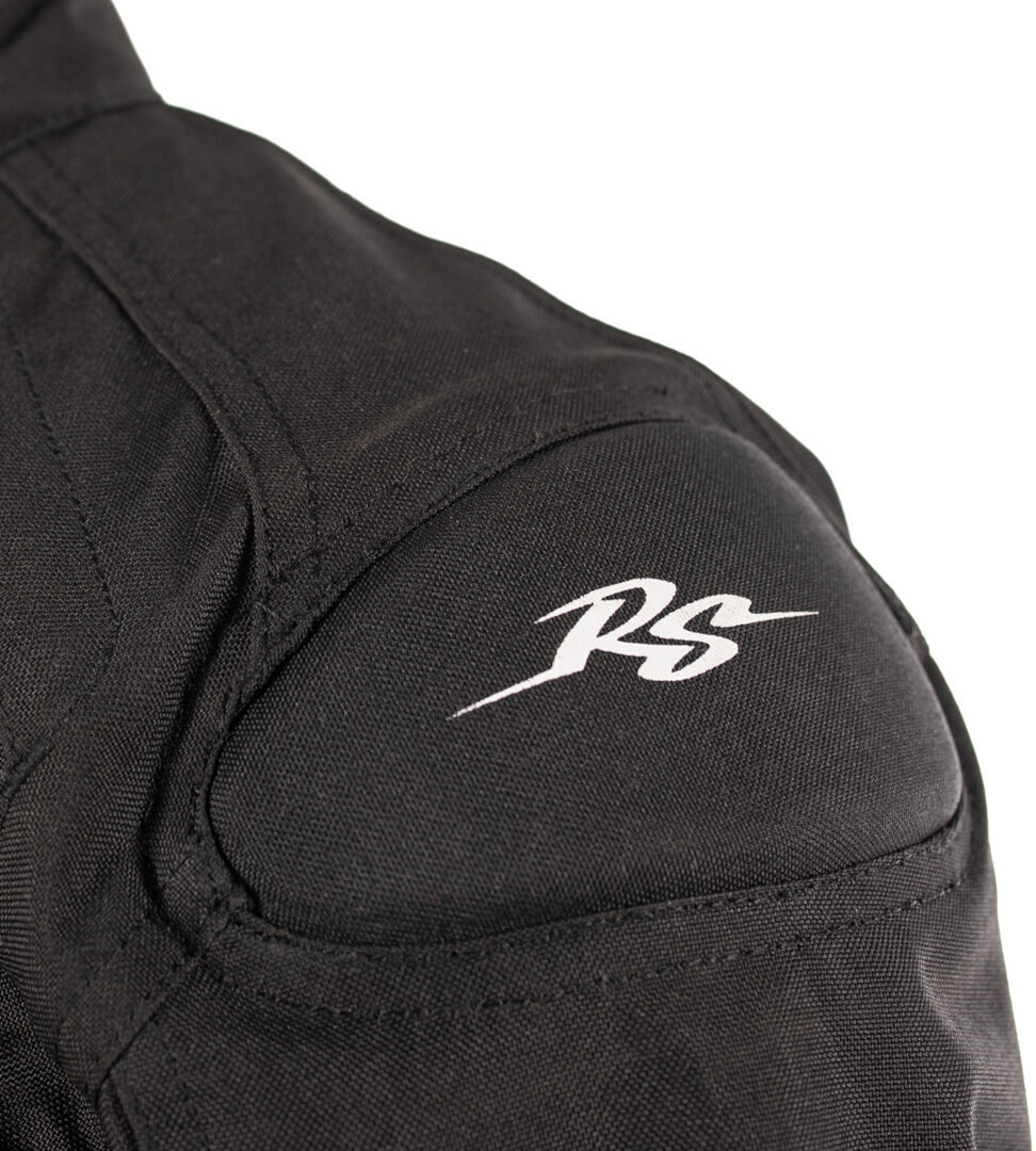 Side view of Rusty Stitches Taylor Waterproof Ladies Motorcycle Textile Jacket, black-white, Size 40 for Women