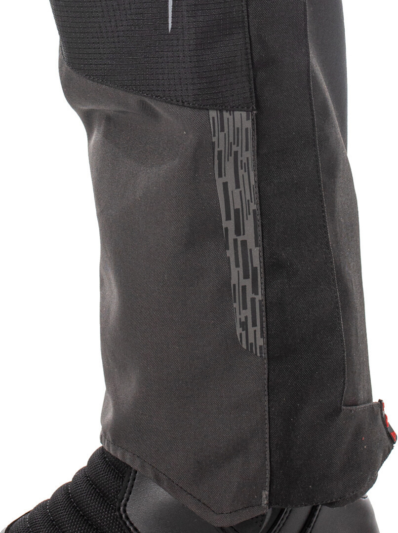 Side view of Rusty Stitches Cliff Waterproof Motorcycle Textile Pants, black-grey-red, Size 4XL for Men