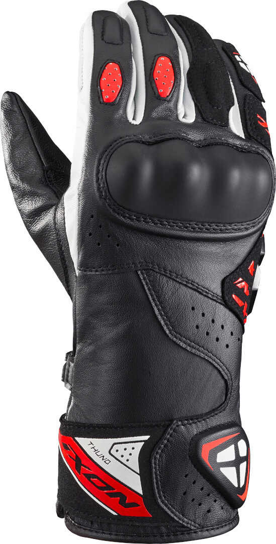 Ixon Thund Motorfiets handschoenen, zwart-wit-rood, afmeting 2XL voor man