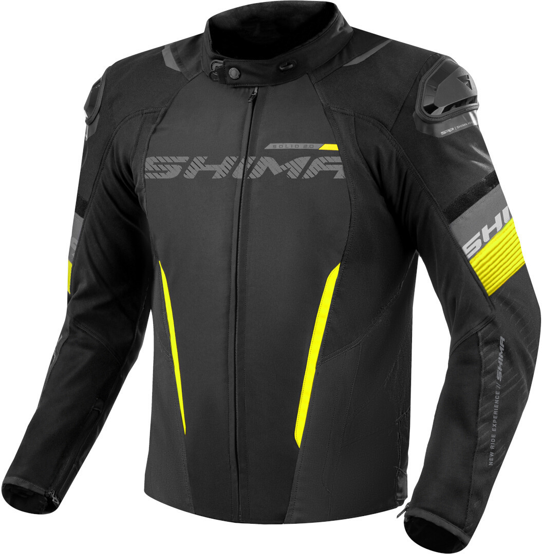 SHIMA Solid 2.0 водонепроницаемая мотоциклетная текстильная куртка Черный/Желтый 4XL 