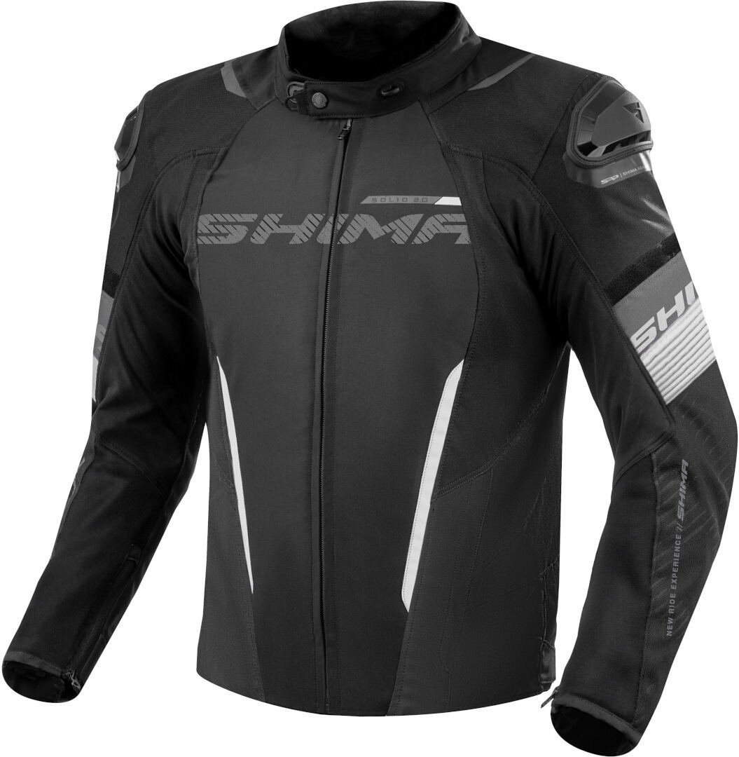 SHIMA Solid 2.0 водонепроницаемая мотоциклетная текстильная куртка Черный/Белый 4XL 