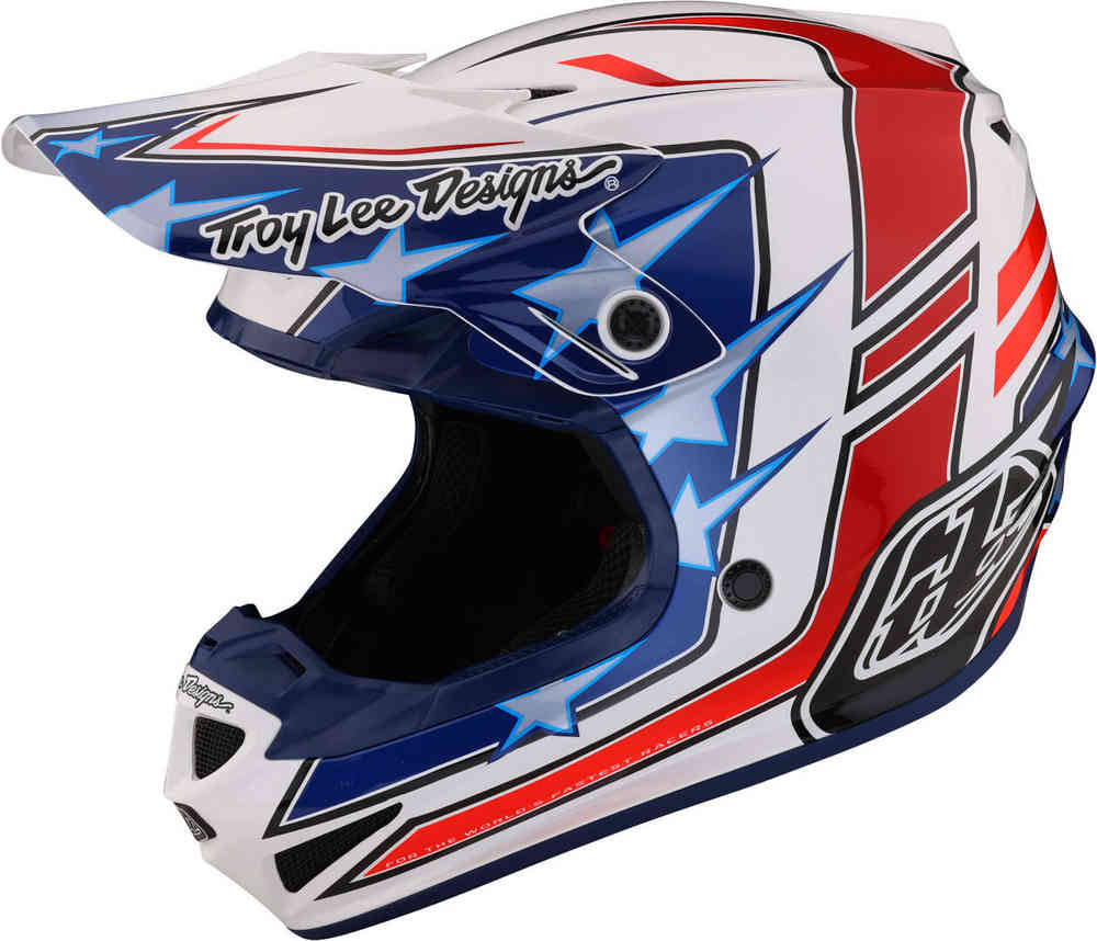 Troy Lee Designs SE4 Polyacrylite Flagstaff MIPS Шлем для мотокросса Красный/Белый/Синий XS (54/55) 