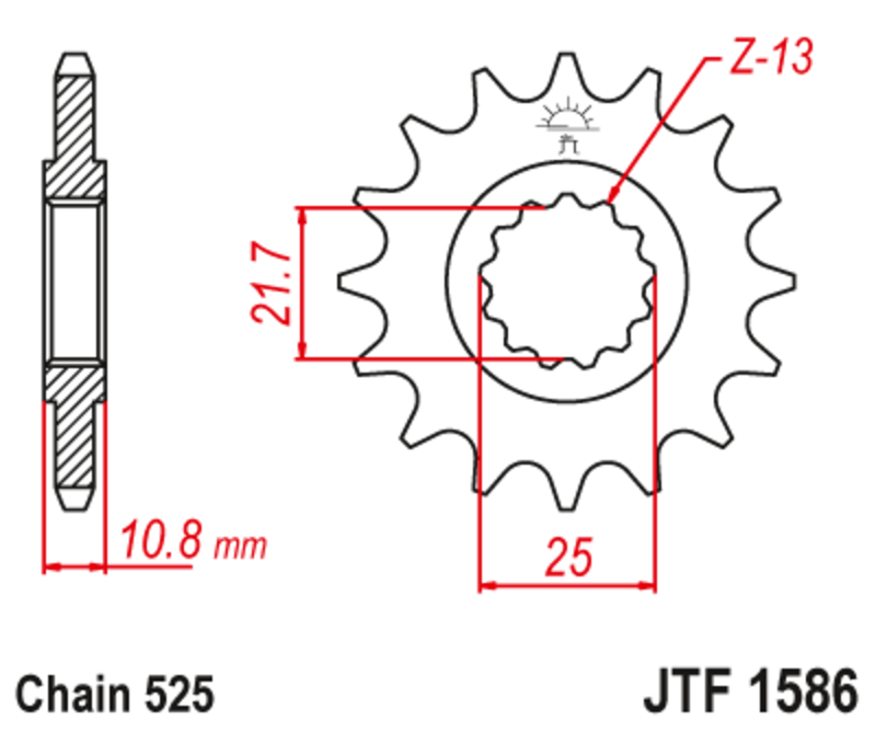 Steel Noise-Free Front Sprocket 1586 - 525