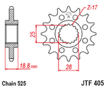 JT SPROCKETS Steel Noise-Free Front Sprocket 405 - 525