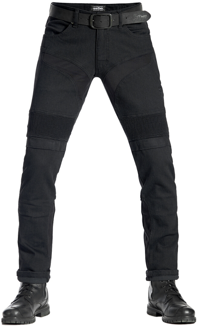 Pando Moto Karldo Slim Jeans de moto, noir, taille 34 36 pour Hommes