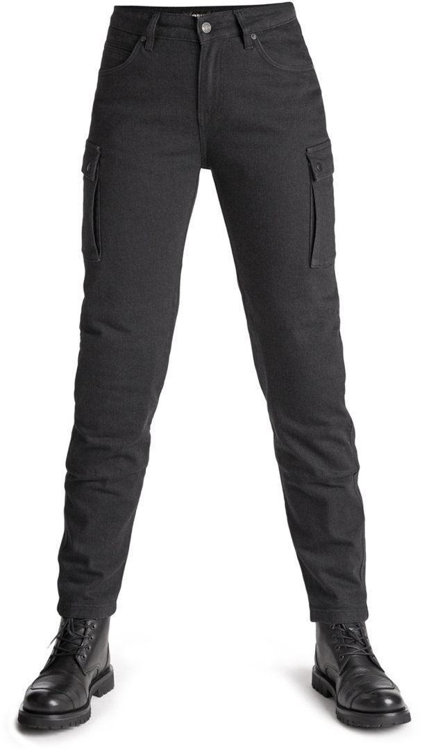 Pando Moto Mila Cargo Jeans de moto pour dames, noir, taille 30 32 pour Femmes