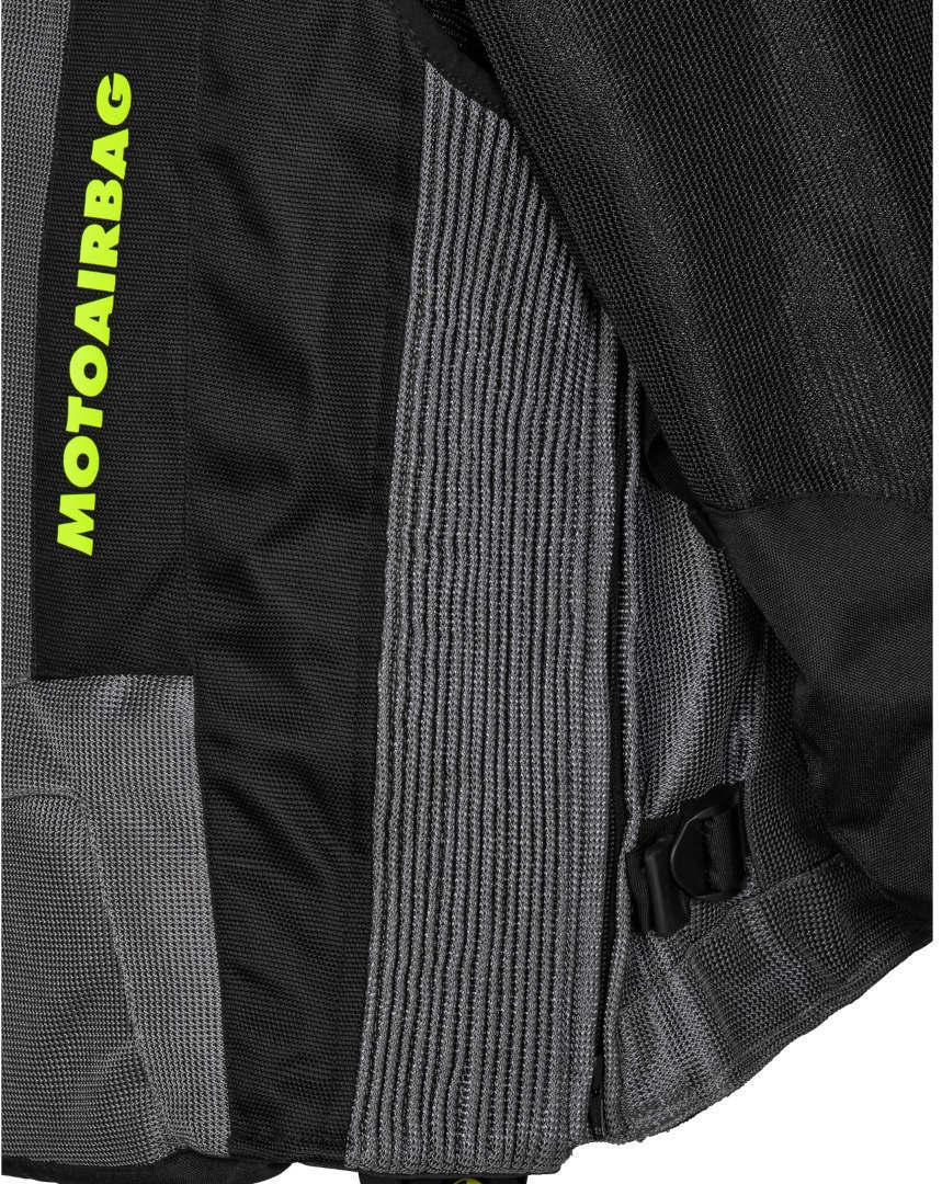 Side view of Motoairbag MAB v4 Airbag Vest, black-grey-yellow, Size 2XL 3XL for Men