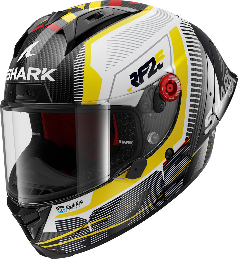 Shark Aeron GP Replica Raul Fernandez Signature Casque, noir-blanc-jaune, taille XL pour Hommes