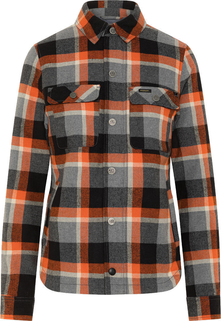 Rokker Memphis Rider Chemise de moto pour femmes, gris-orange, taille XL