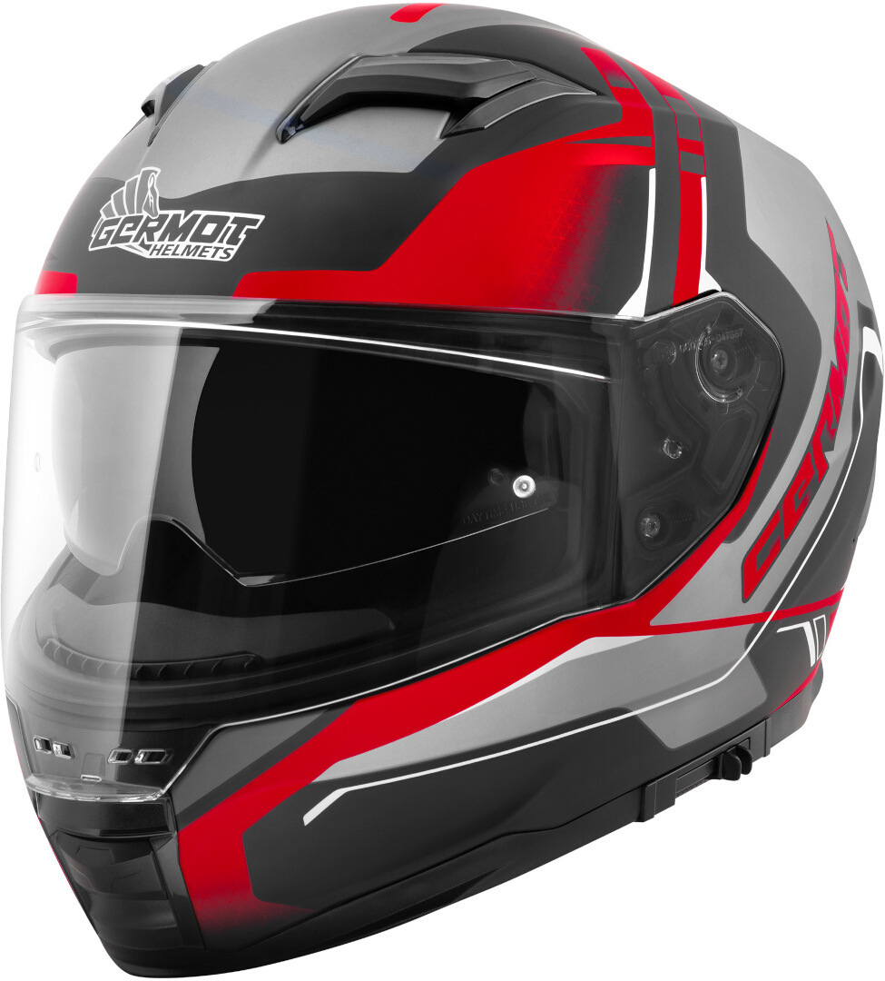 Germot GM 350 Dekor Casque, noir-gris-rouge, taille 2XL pour Hommes