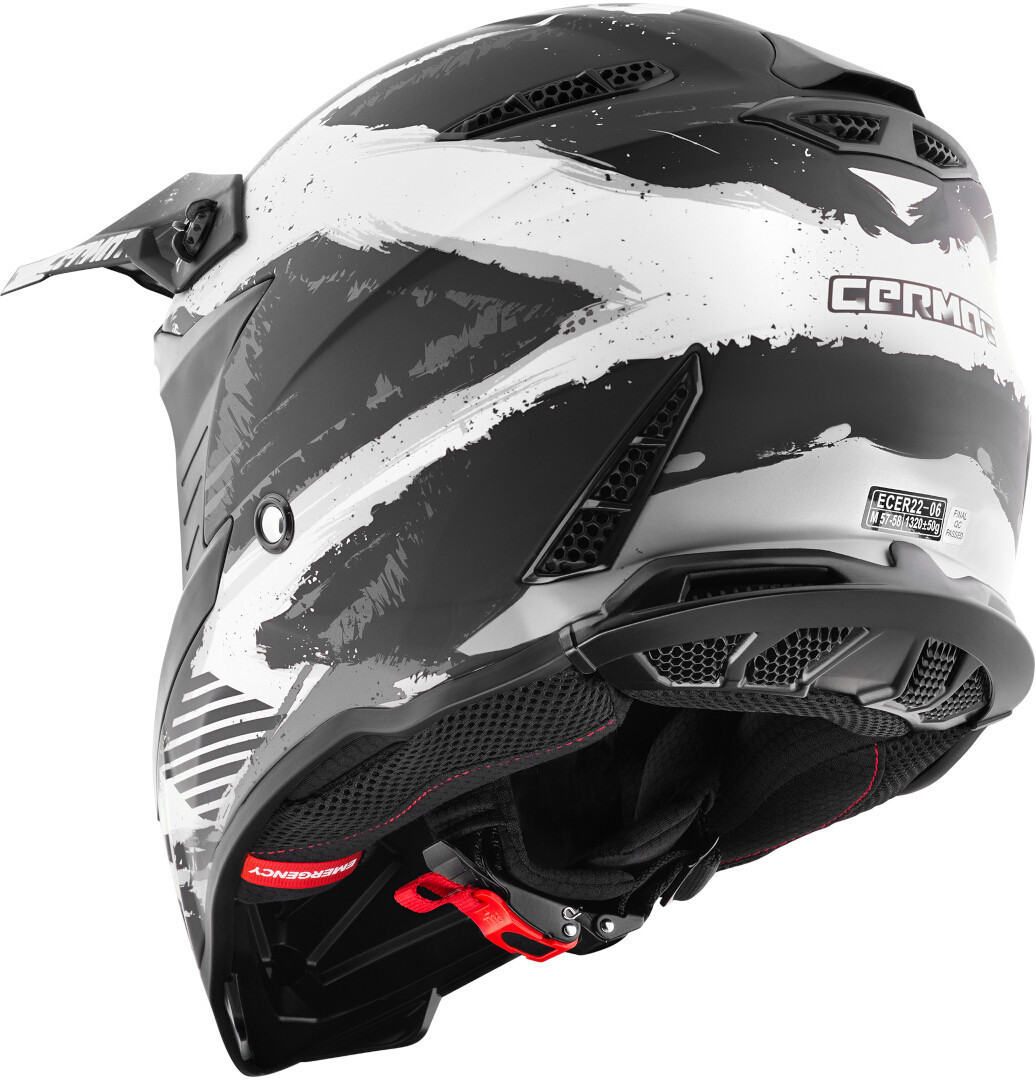 Side view of Germot GM 540 Motocross Helmet, black-grey-white, Size 2XL for Men
