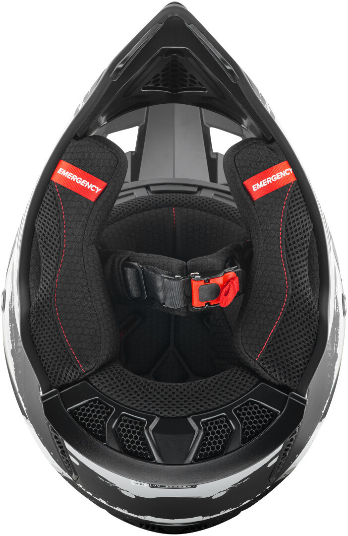 Side view of Germot GM 540 Motocross Helmet, black-grey-white, Size 2XL for Men