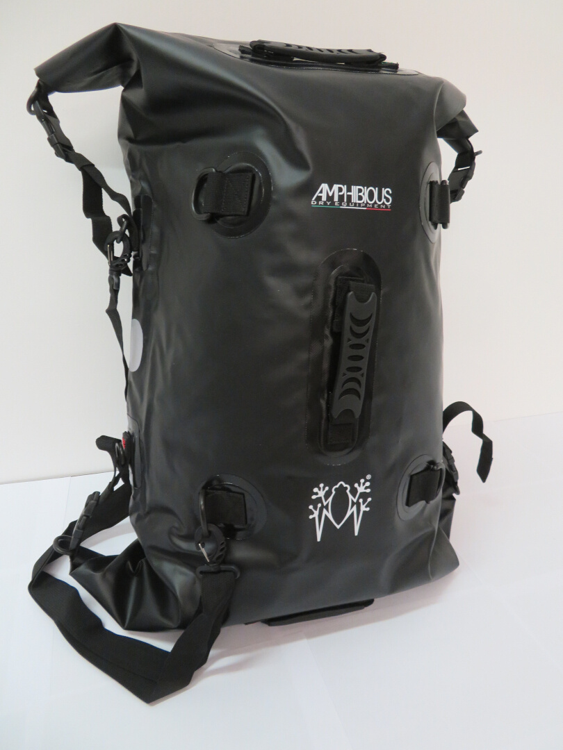 Side view of Amphibious 2 Open Tube waterproof Bag, black, Size 21-30l for Men