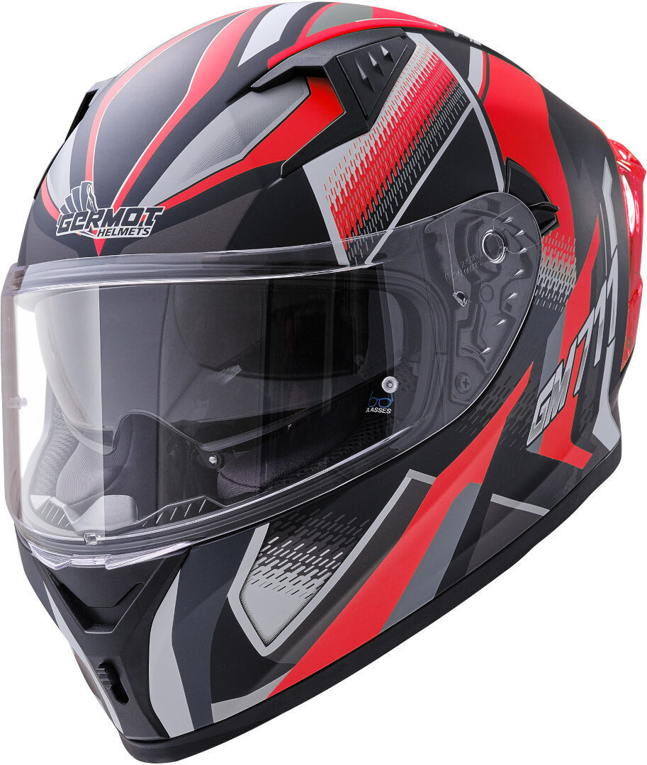 Germot GM 711 Dekor Casque, noir-rouge, taille 2XL pour Hommes