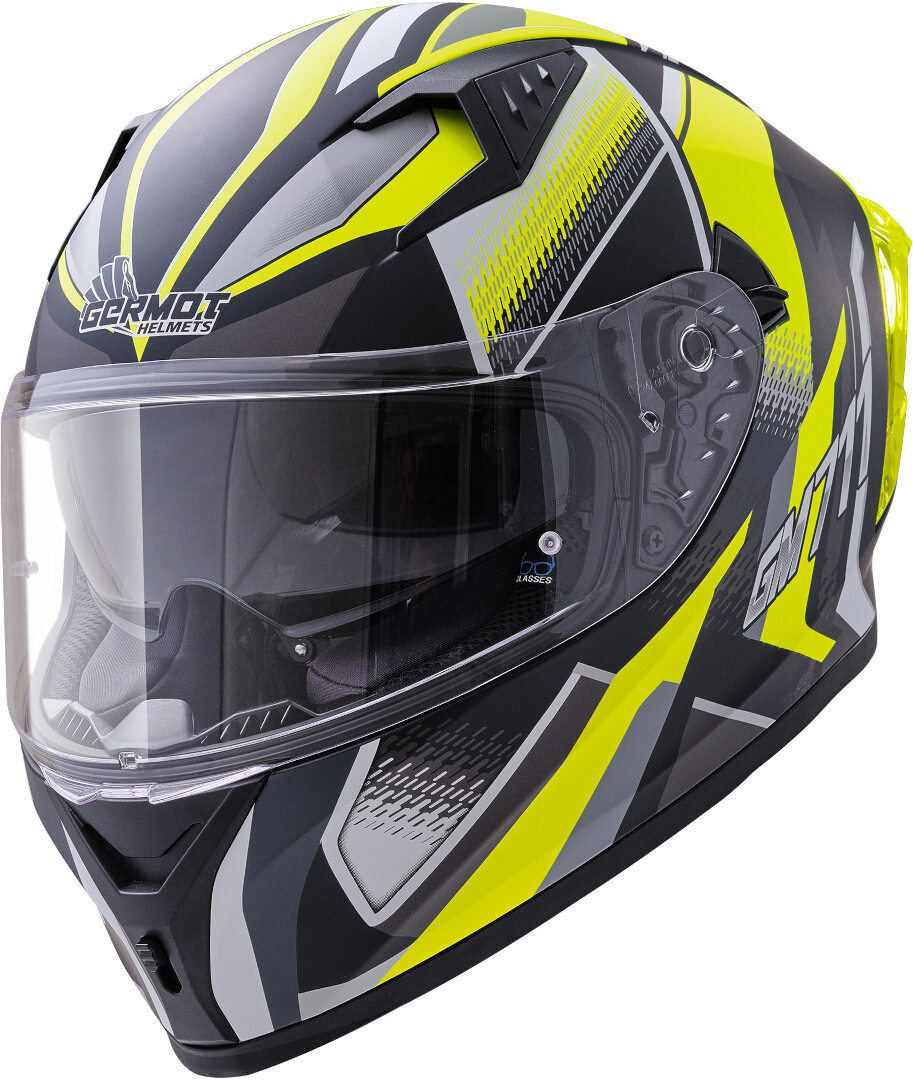 Germot GM 711 Dekor Casque, noir-jaune, taille XL pour Hommes