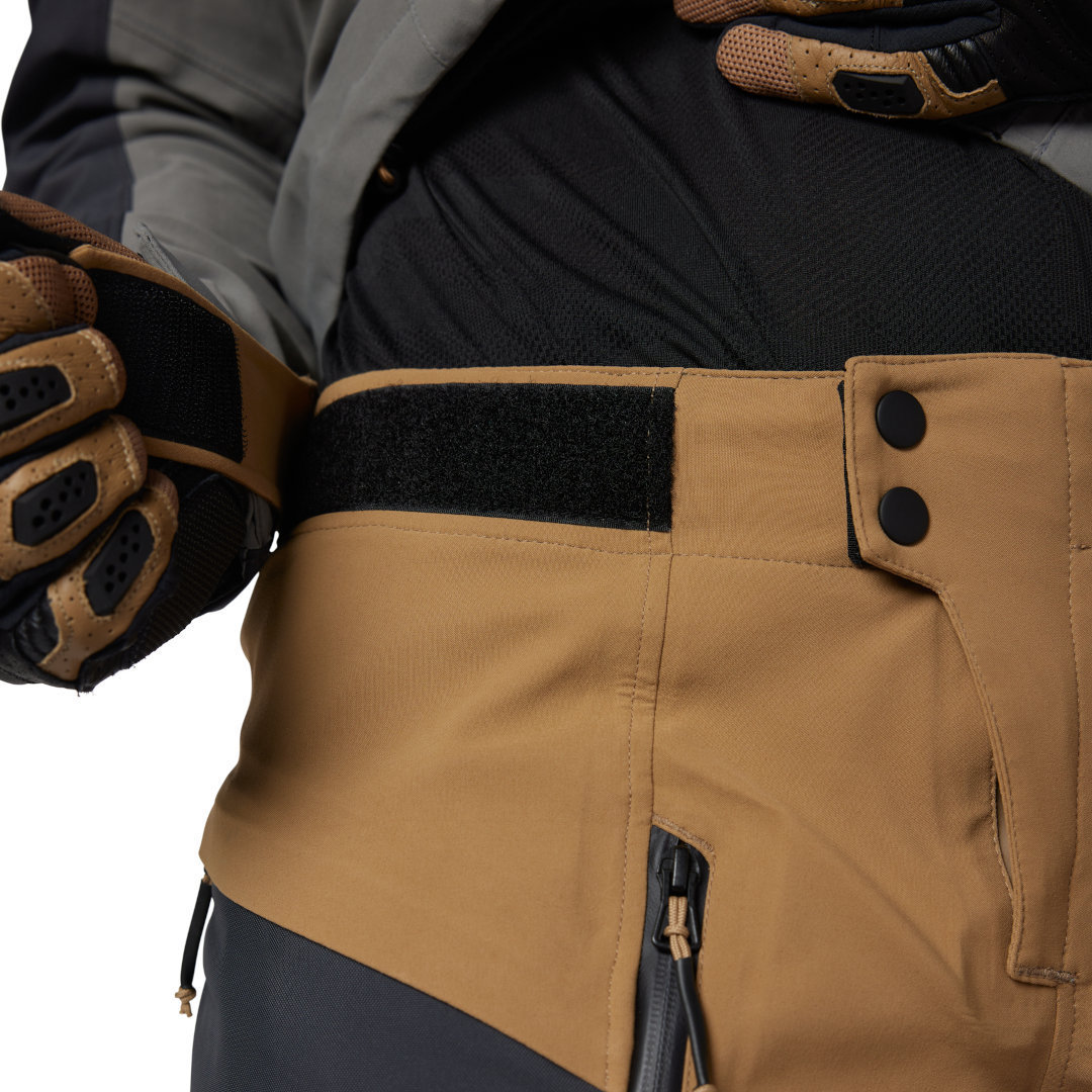 Side view of FOX Ranger GORE-TEX ADV Motorcycle Textile Pants, black-grey-brown, Size 44 for Men