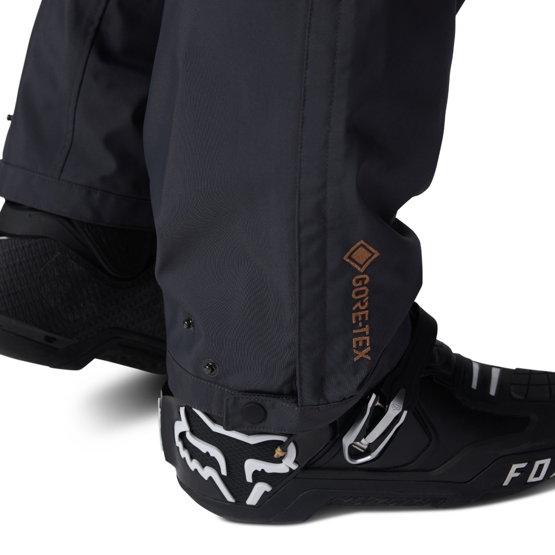 Side view of FOX Ranger GORE-TEX ADV Motorcycle Textile Pants, black-grey-brown, Size 44 for Men