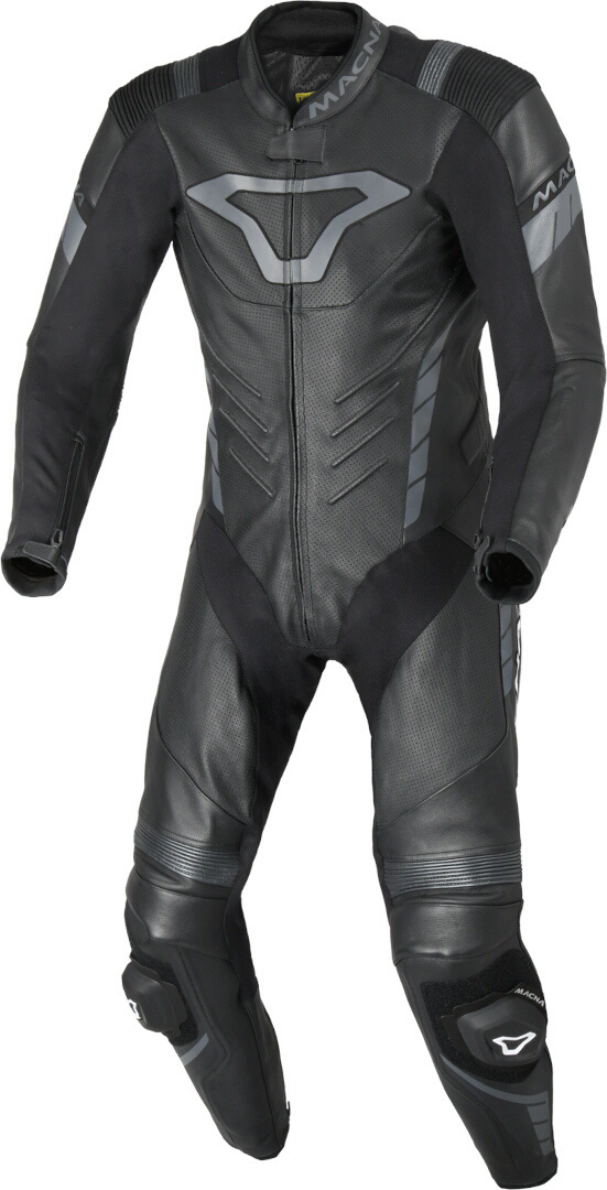 Macna Varshall perforated One Piece Motorcycle Leather Suit, black-grey, Size 54 for Men-image-515204316