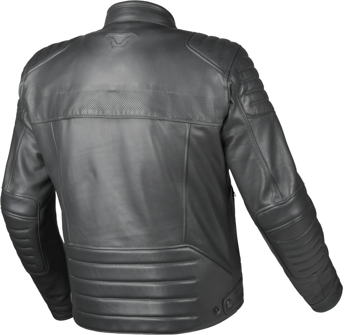 Side view of Macna Lance 2.0 perforated Motorcycle Leather Jacket, grey, Size 56 for Men