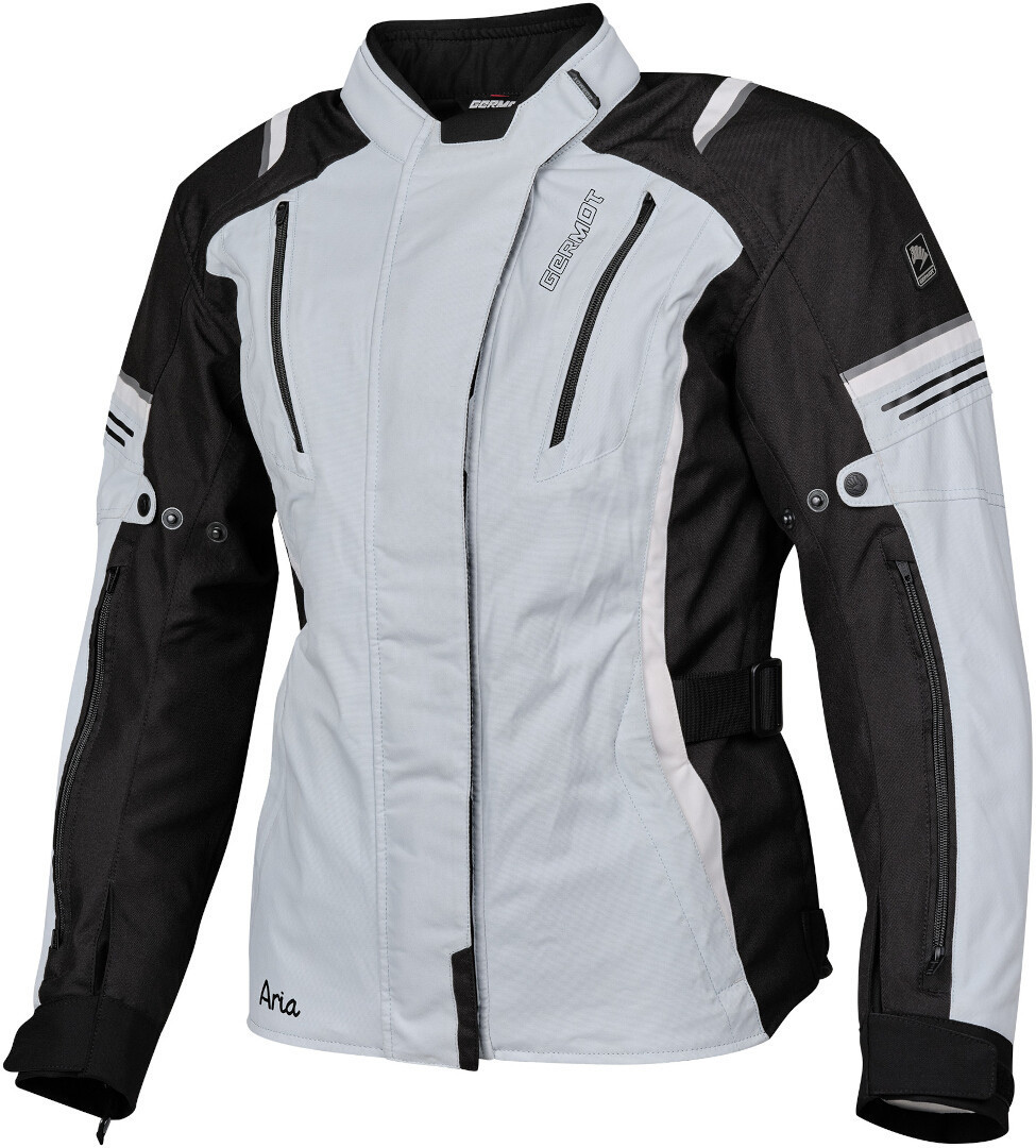 Germot Aria imperméable à l’eau dames moto textile veste, noir-gris, taille 46 pour Femmes
