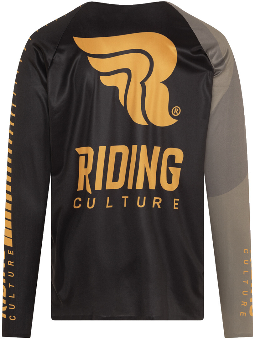 Side view of Riding Culture Sender 3.1 Long Sleeve Cycling Jersey, grey-yellow, Size M for Men