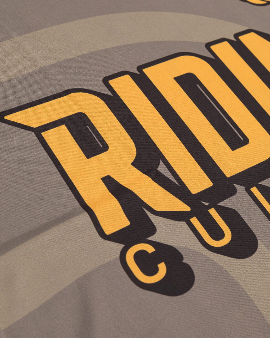 Side view of Riding Culture Sender 3.1 Long Sleeve Cycling Jersey, grey-yellow, Size M for Men