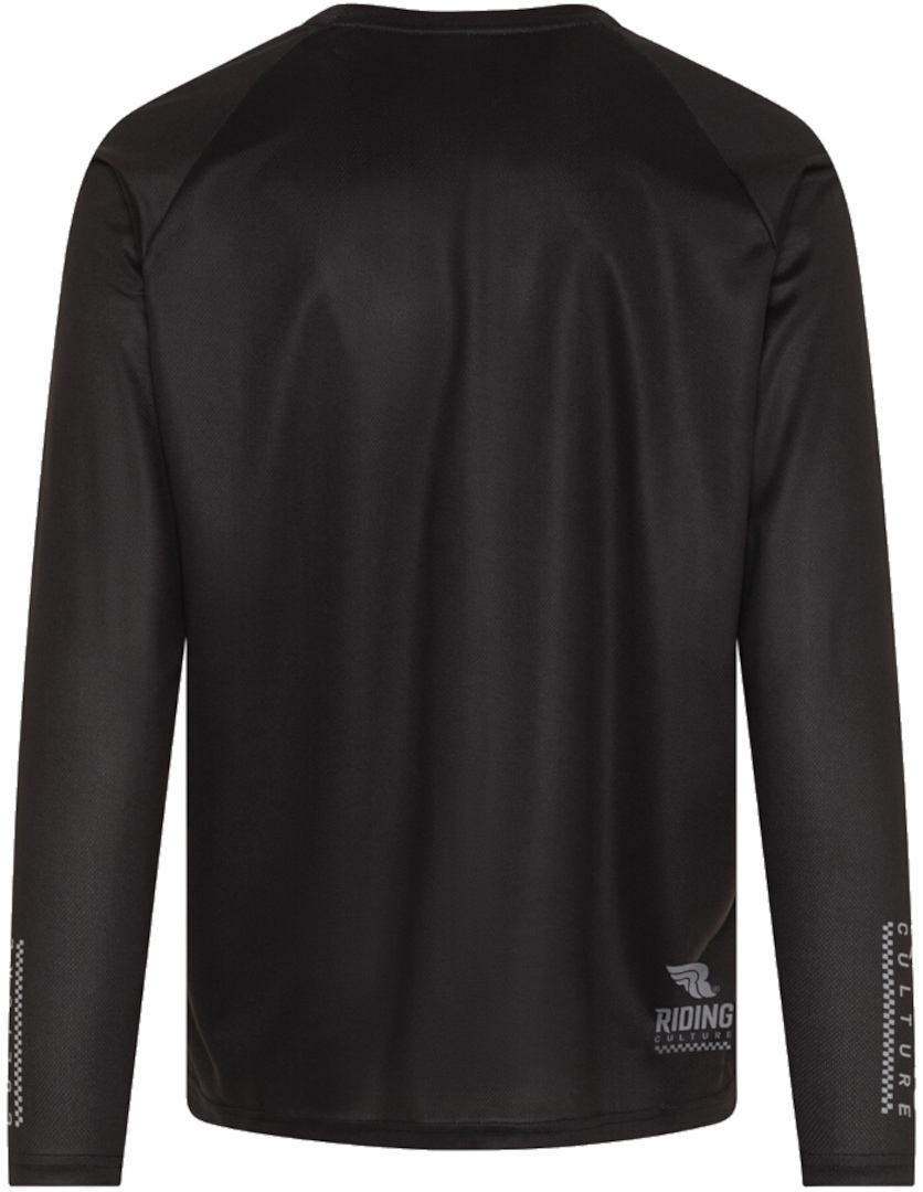 Side view of Riding Culture Sender 2.1 Long Sleeve Cycling Jersey, black, Size M for Men