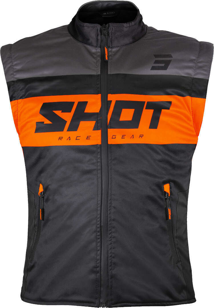 Shot Bodywarmer Lite Motocross Vest, black-orange, Size XL for Men-image-574203732