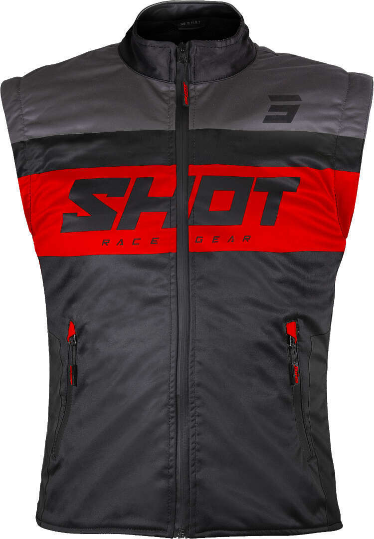 Shot Bodywarmer Lite Motocross Vest, black-red, Size XL for Men-image-574203648