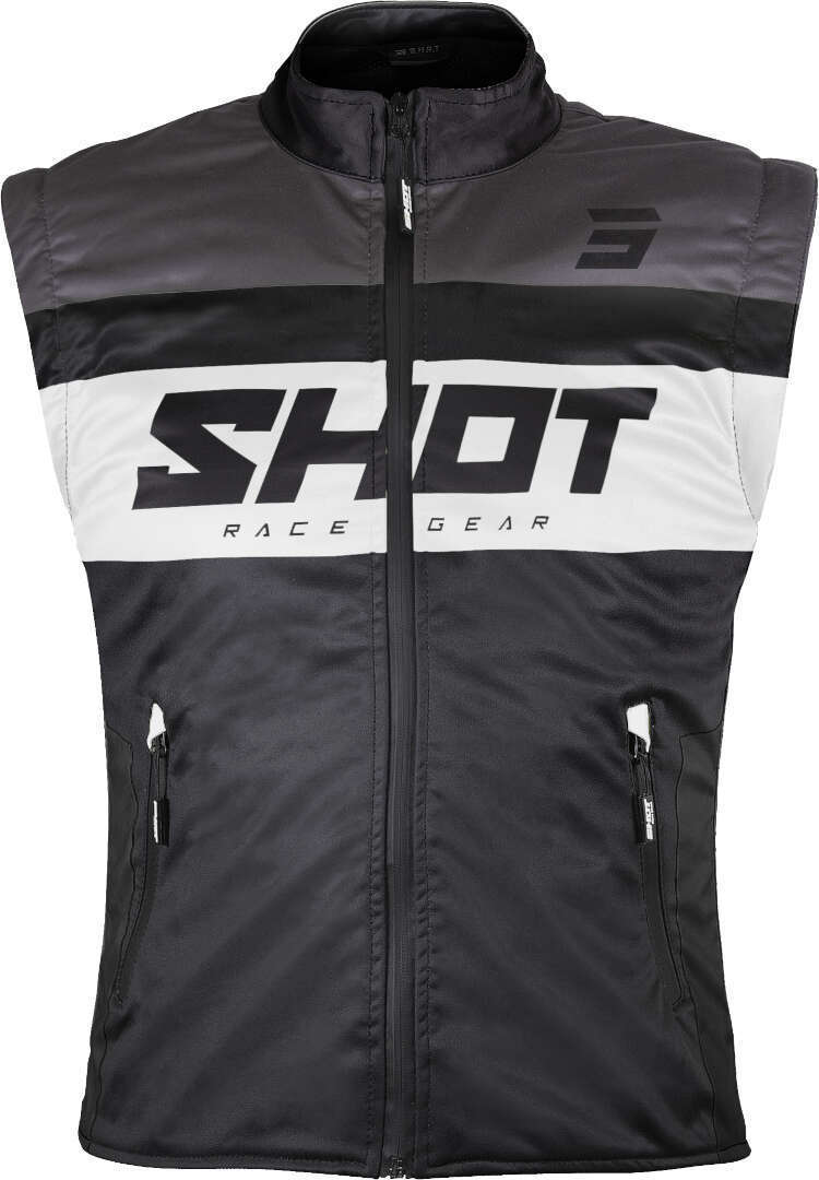 Shot Bodywarmer Lite Motocross Vest, black-white, Size 3XL for Men-image-574203683