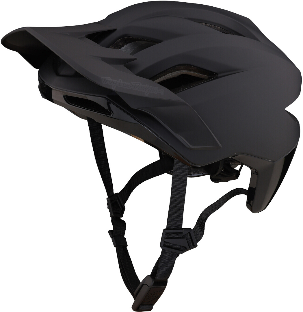 Side view of Troy Lee Designs Flowline SE MIPS Stealth Bicycle Helmet, black for Men