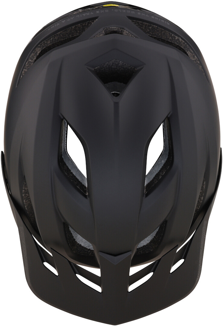 Side view of Troy Lee Designs Flowline SE MIPS Stealth Bicycle Helmet, black for Men