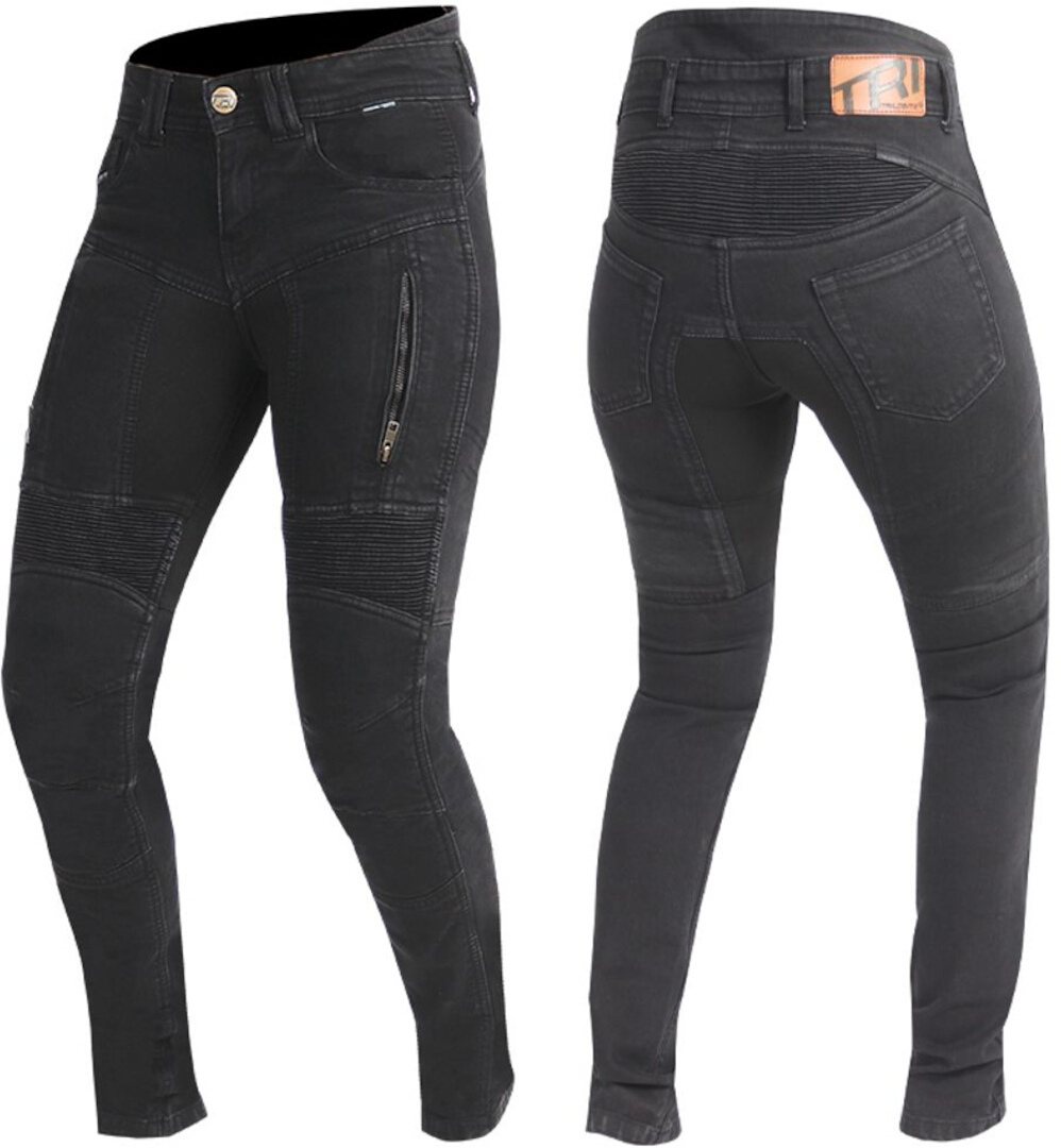 Trilobite Women's Black Parado Skinny Motorcycle Jeans, Size 34 36 For