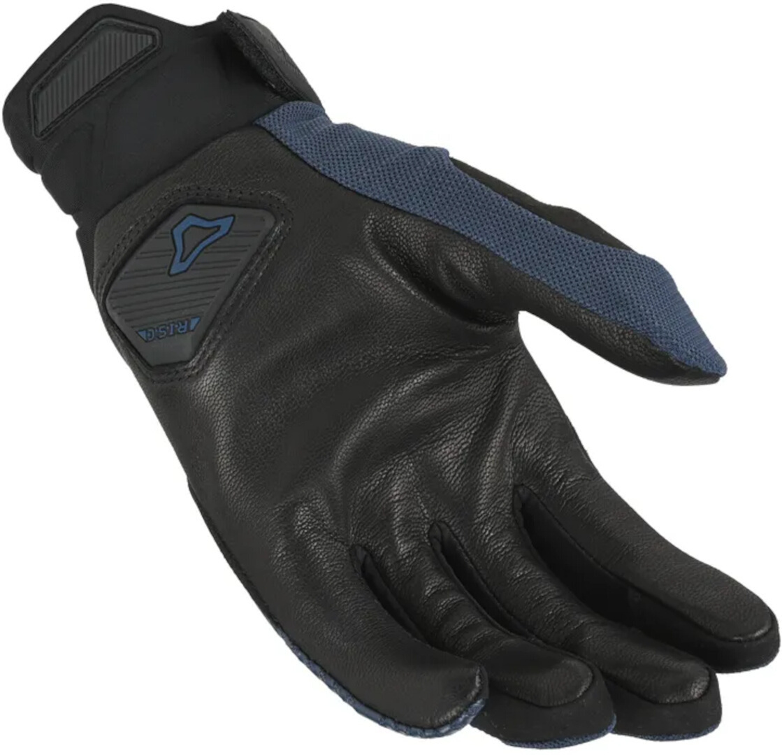 Photos - Motorcycle Gloves Macna Obtain Leather , black-blue, Size S for Men 