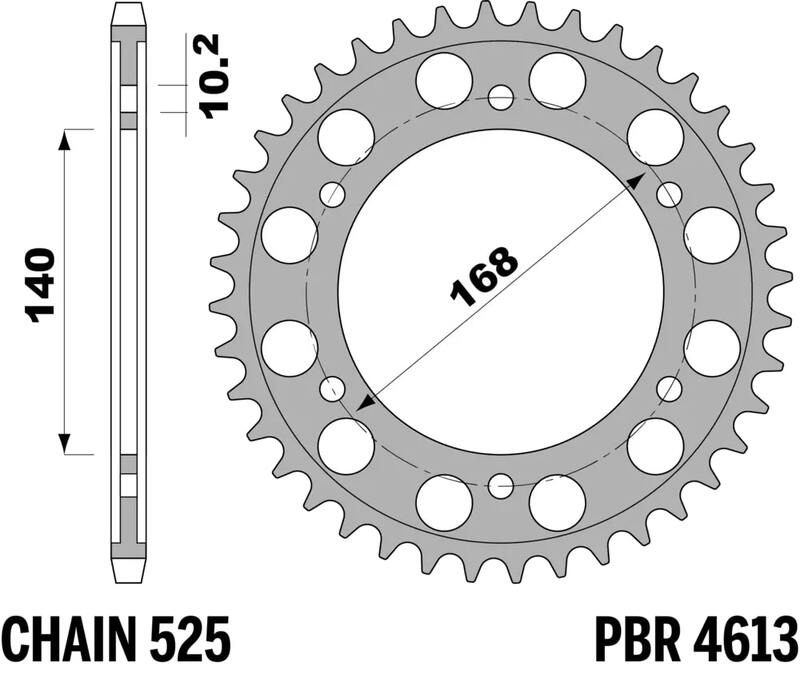PBR Rear sprocket Steel Reinforced - 525