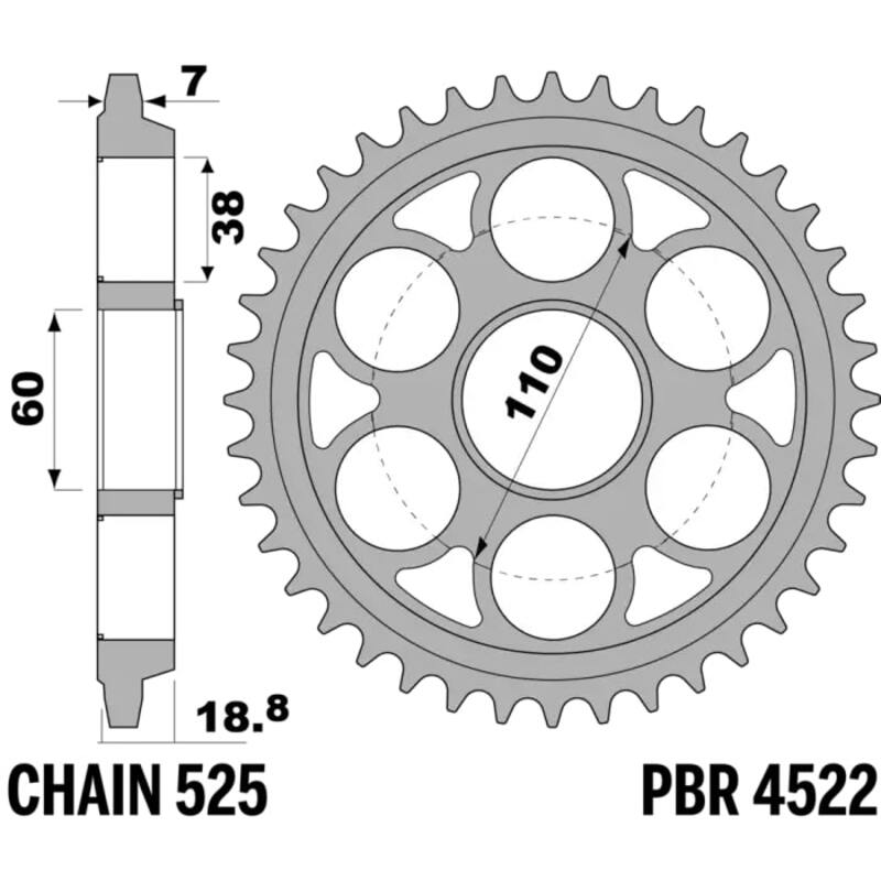 PBR Rear Sprocket Steel Reinforced - 525-image-994790790