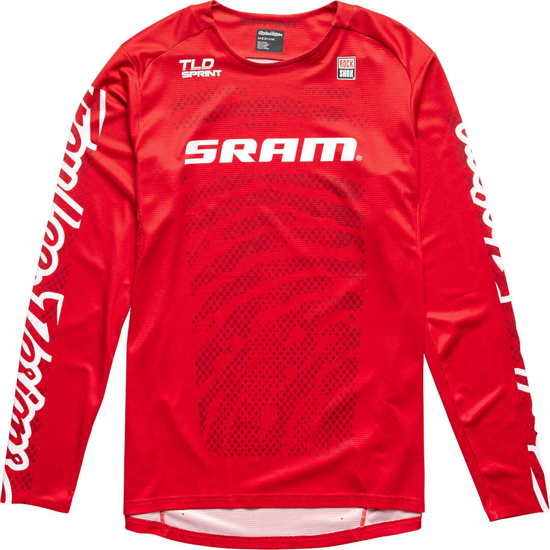 Troy Lee Designs Sprint SRAM Shifted Bicycle Jersey, red, Size S for Men-image-797186582