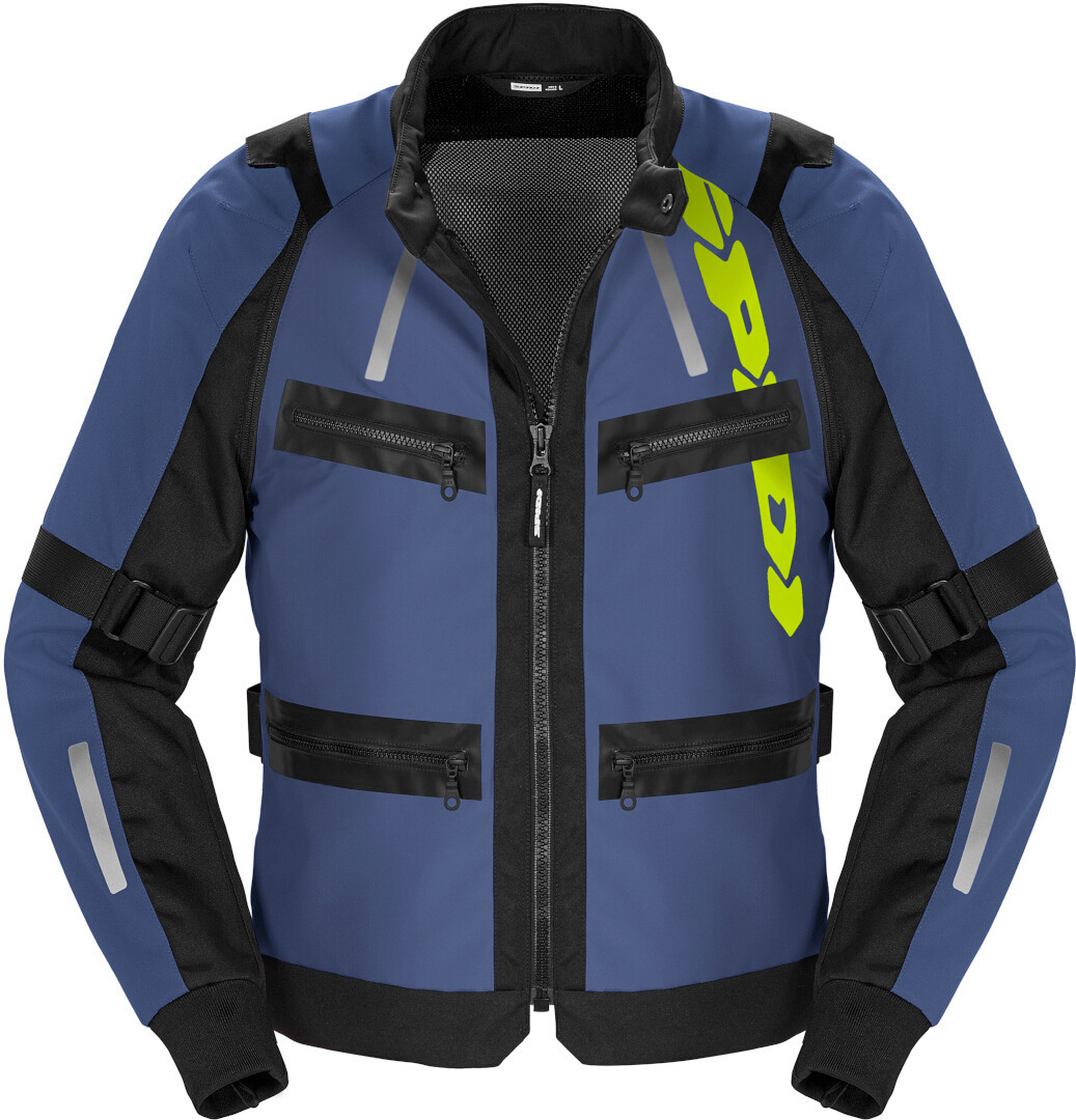 Spidi Enduro Pro Motorcycle Textil Jacket, Black-Blue, Size S For Men