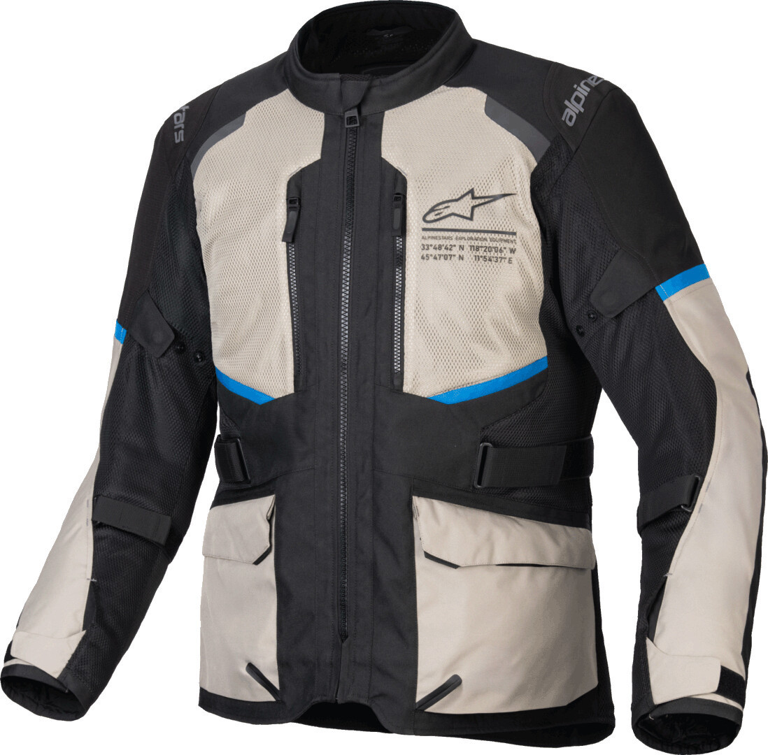 Alpinestars Andes Air Drystar водонепроницаемая мотоциклетная текстильная куртка Черный/Серый/Синий 4XL 