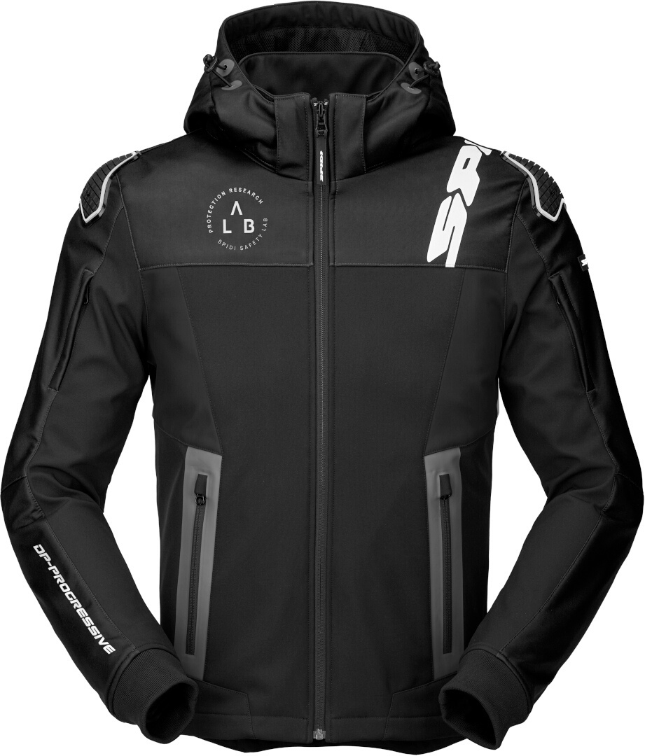 Spidi Warrior Motorcycle Hoodie, black-white, Size 2XL for Men-image-953737592