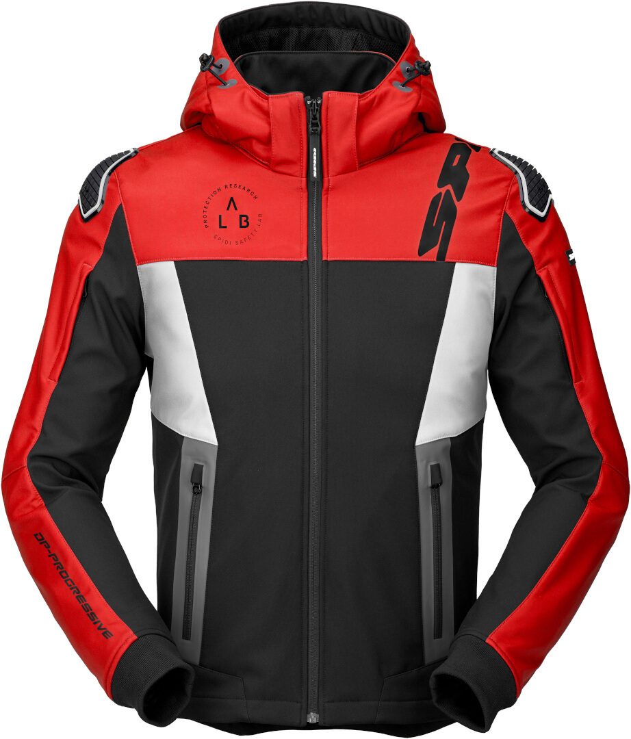 Spidi Warrior Motorcycle Hoodie, black-red, Size M for Men-image-953728425