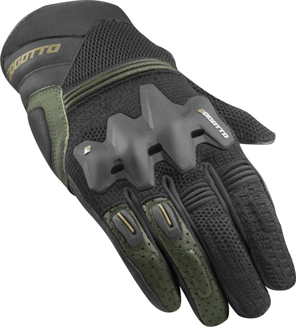 Bogotto Xatran Gants de moto perforés, noir-vert, taille 3XL pour Hommes