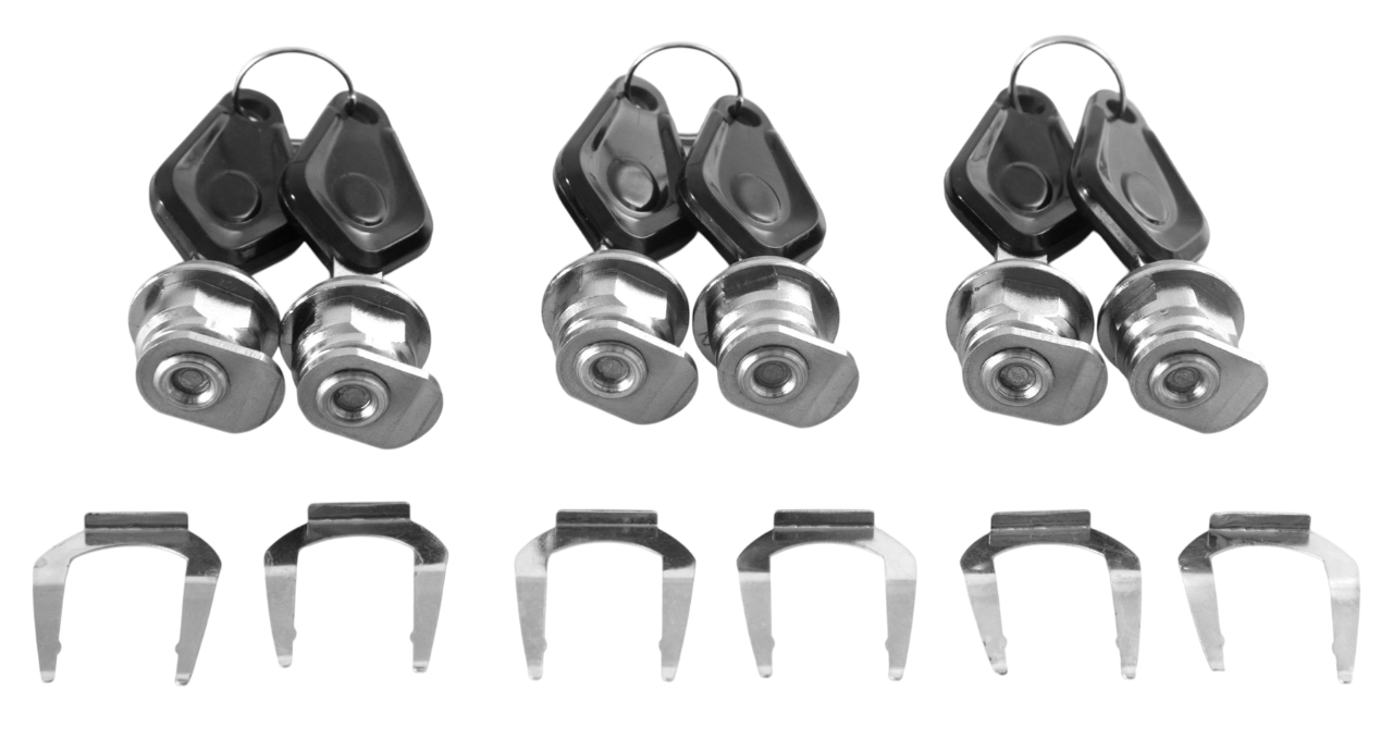 FC-Moto Terreno Ensemble de cylindres de serrure - 6 pièces, gris-argent